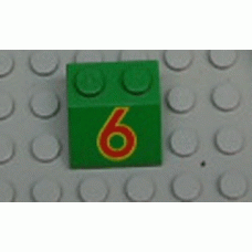 Part 3039pb011 Green Slope 45 2 x 2 with Red Number 6 Pattern Part 3039pb011 Green Slope 45 2 x 2 with Red Number 6 Pattern